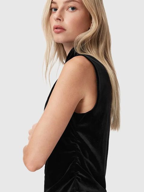 AllSaints bluzka damska kolor czarny gładka W012PZ