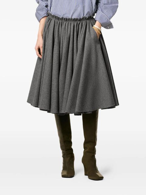 AMI Paris Corolla wool midi skirt - Grey