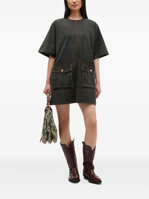 GANNI pocket-detail dress - Black