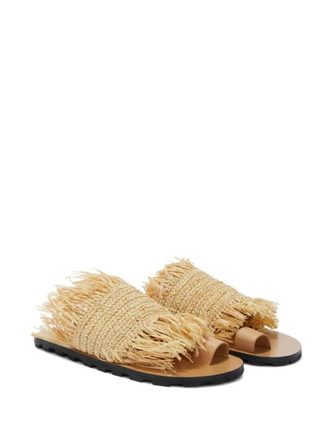 Jil Sander flat straw sandals - Neutrals