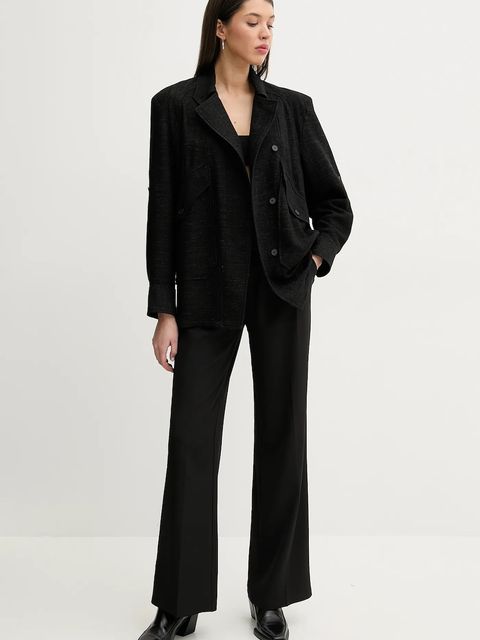 IRO marynarka z domieszką wełny kolor czarny oversize gładka WP100BILLAN