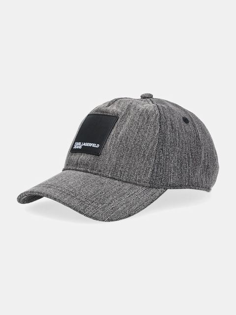 Karl Lagerfeld Jeans czapka z daszkiem bawełniana kolor szary A4W33076 - zdjęcie produktu nr 1