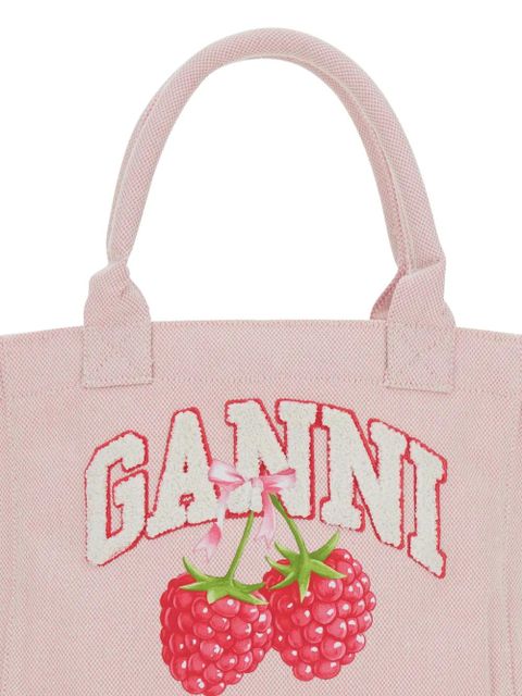 GANNI Raspberry printed tote bag - Pink - zdjęcie produktu nr 2