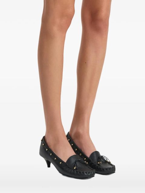 KHAITE round toe leather pumps - Black