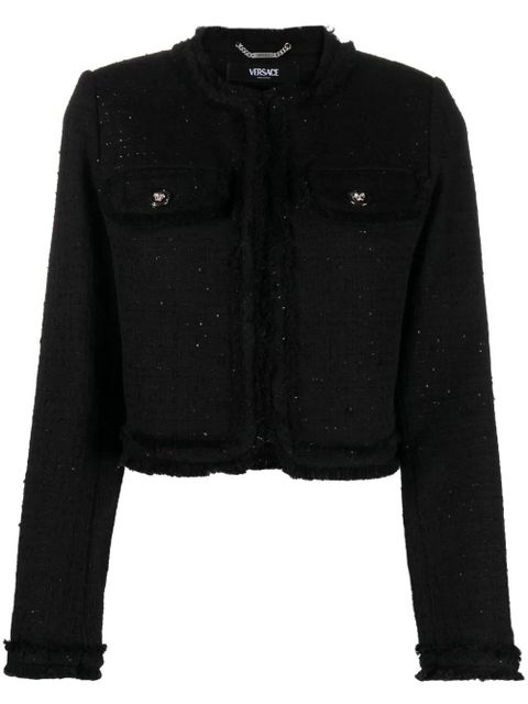 Versace sequin-embellished tweed jacket - Black - zdjęcie produktu nr 1