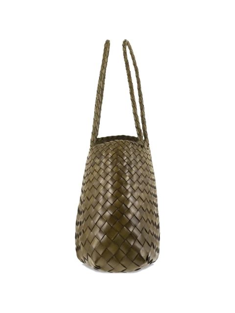 DRAGON DIFFUSION big Santa Croce woven-design shoulder bag - Green