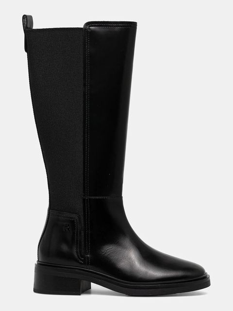 Tommy Hilfiger kozaki skórzane TH MINIMAL ABRASIVATO LONG BOOT - zdjęcie produktu nr 1