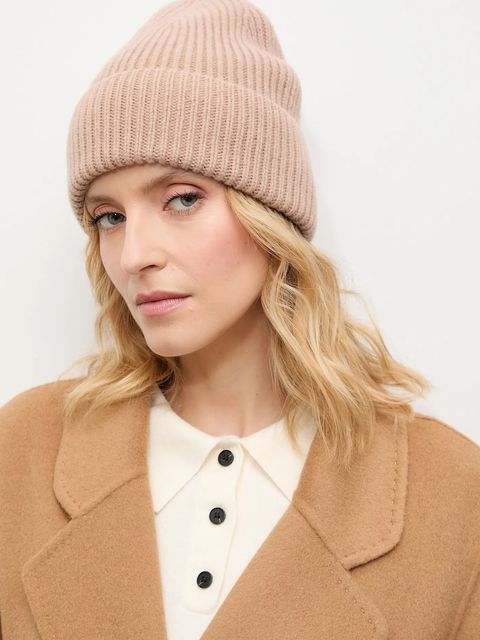 Answear.LAB czapka wełniana kolor beżowy - zdjęcie produktu nr 1