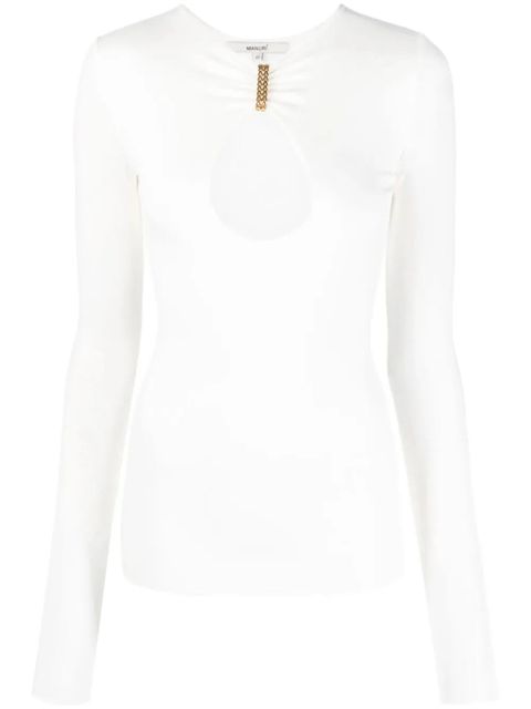 MANURÍ cut-out detail long-sleeve top - White - zdjęcie produktu nr 1