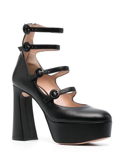 Gianvito Rossi 130mm almond-toe leather pumps - Black - zdjęcie produktu nr 2