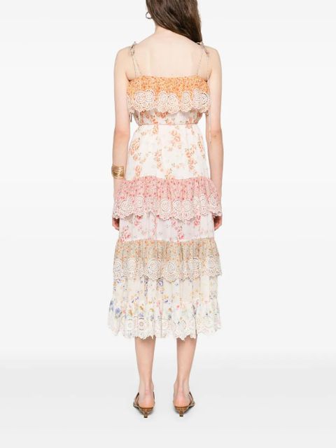 ZIMMERMANN floral-print midi dress - White