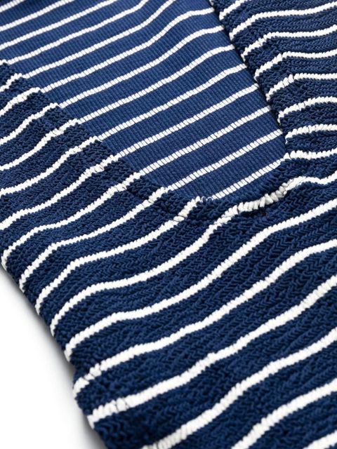 Hunza G striped square-neck swimsuit - Blue