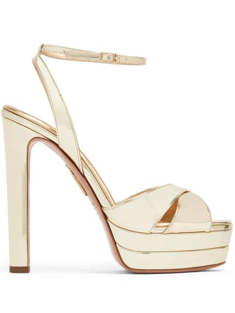 Aquazzura Divine Plateau 130mm platform sandals - Gold - zdjęcie produktu nr 1