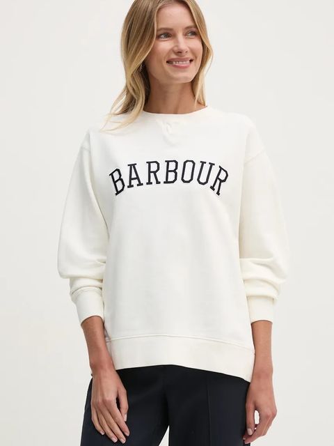 Barbour bluza bawełniana damska kolor biały z aplikacją LOL0591 - zdjęcie produktu nr 1
