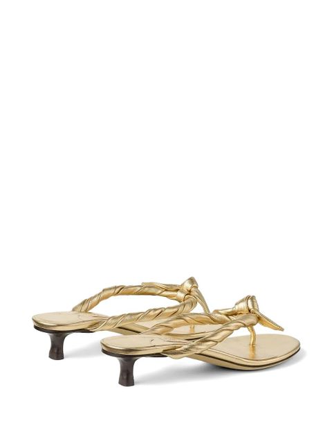 Jimmy Choo twisted bow mules - Gold