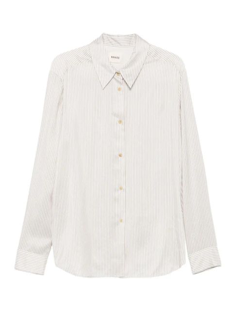 KHAITE stripe-pattern long-sleeve shirt - White - zdjęcie produktu nr 1