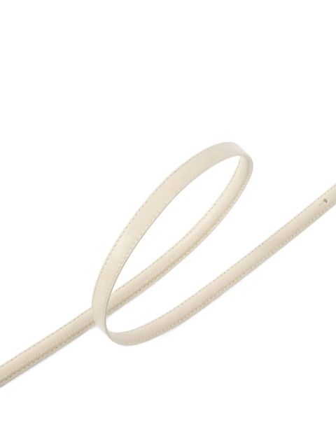 PINKO logo leather belt - White