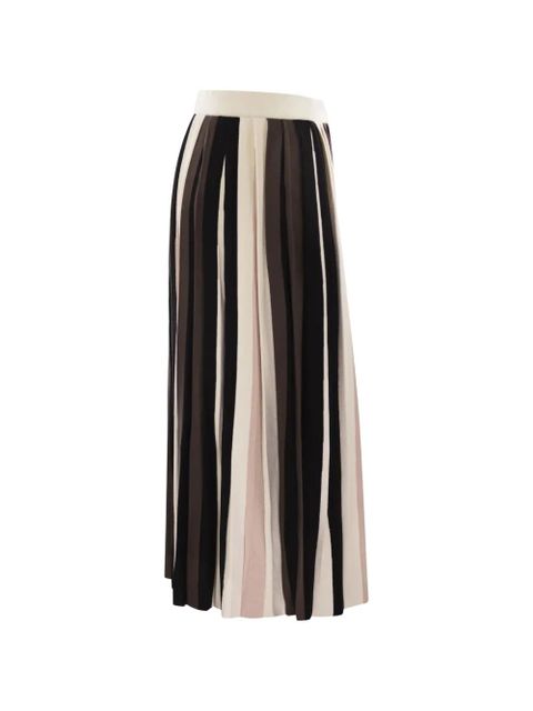 Weekend Max Mara striped pleated midi skirt - Neutrals