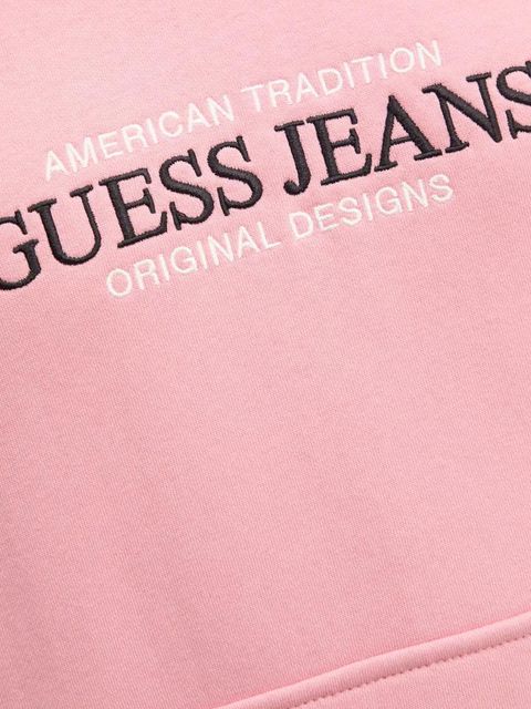 Guess Jeans bluza damska kolor różowy z kapturem W4YQ15 KC811 - zdjęcie produktu nr 2