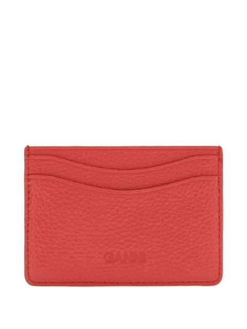 GANNI Bou grained card holder - Red - zdjęcie produktu nr 2