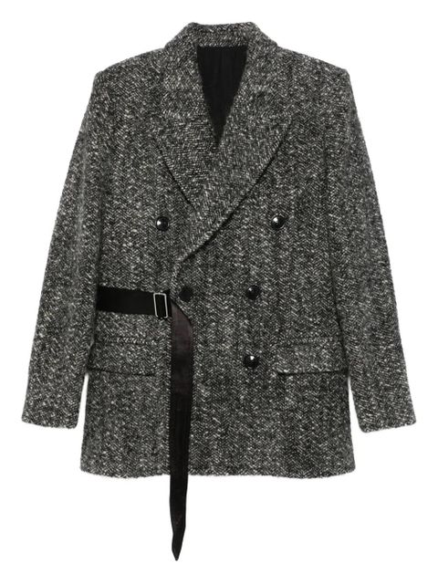 ISABEL MARANT buckle-detail buttoned tweed jacket - Black - zdjęcie produktu nr 1