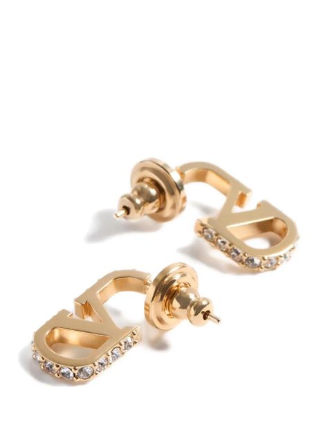 Valentino Garavani VLogo Signature metal and Swarovski® crystal earrings - Gold