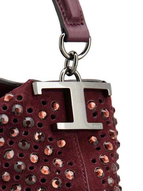 Tod's logo-plaque leather tote bag - Red