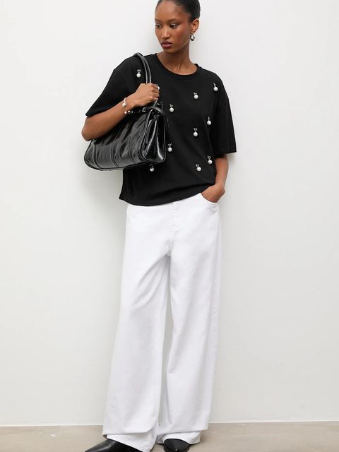 Answear.LAB bluzka damska kolor czarny z aplikacją