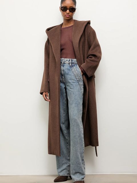 Answear.LAB płaszcz wełniany kolor brązowy - zdjęcie produktu nr 1