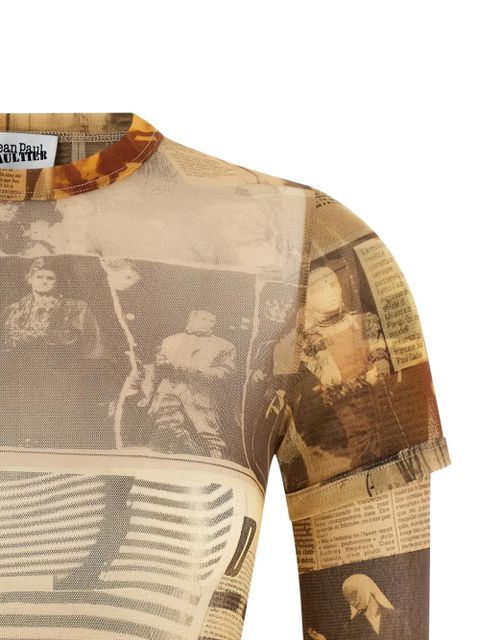 Jean Paul Gaultier The Journal Double Baby layered sleeve T-shirt - Neutrals