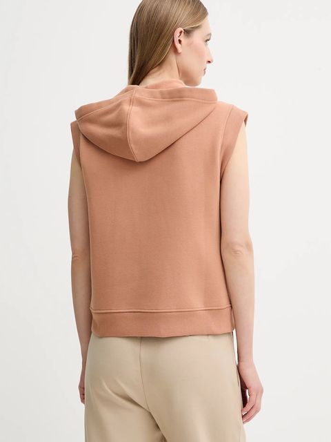 Weekend Max Mara bluza PANK damska kolor brązowy z kapturem gładka 2525926041600