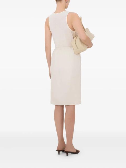 LouLou de Saison elastic-waist silk midi skirt - Neutrals