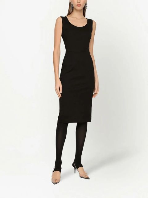 Dolce & Gabbana Milano-rib sleeveless midi dress - Black