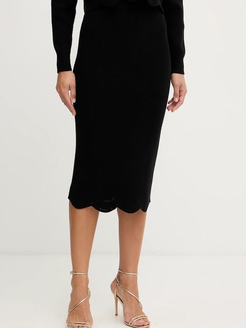 Twinset spódnica z domieszką wełny kolor czarny midi ołówkowa 252TT3215 - zdjęcie produktu nr 1