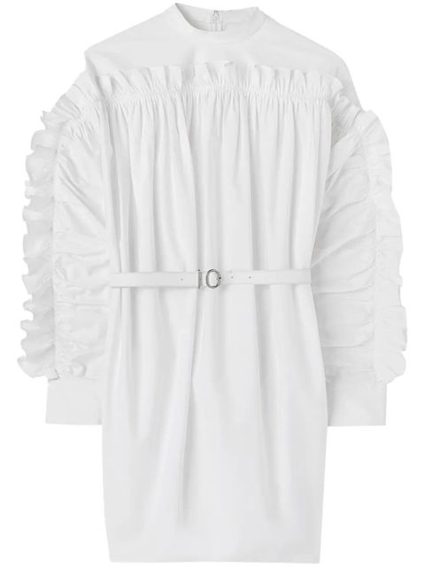Jil Sander ruffled-detail cotton minidress - White - zdjęcie produktu nr 1