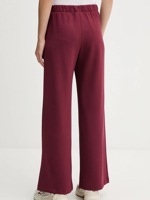 United Colors of Benetton spodnie dresowe damskie kolor bordowy gładkie 3Y2F3F04K