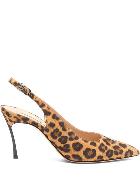 Casadei leopard-print slingback pumps - Brown - zdjęcie produktu nr 1