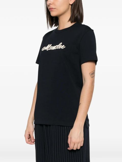Moncler logo-embroidered T-shirt - Blue