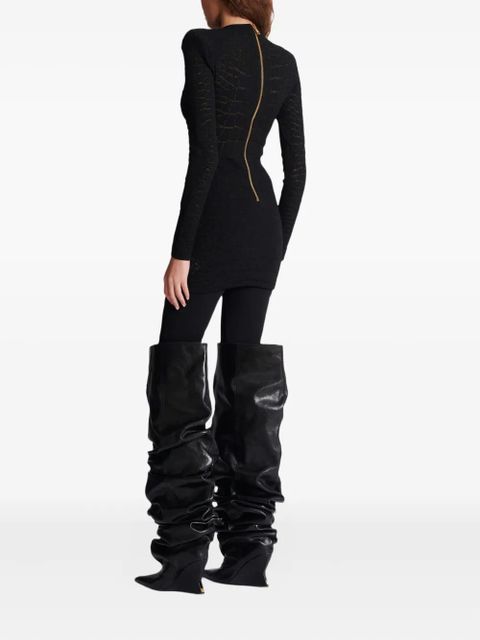 Balmain sequin-embellished knit mini dress - Black