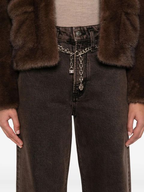 Maje chain-belt jeans - Brown