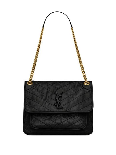 Saint Laurent Niki logo-lettering shoulder bag - Black - zdjęcie produktu nr 1