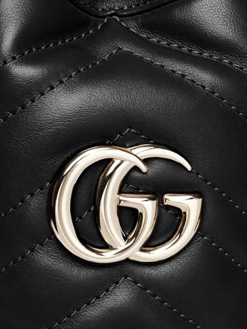 Gucci small GG Marmont bucket bag - Black