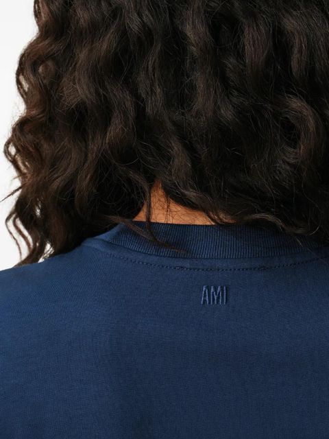 AMI Paris Ami de Coeur embroidery T-shirt - Blue