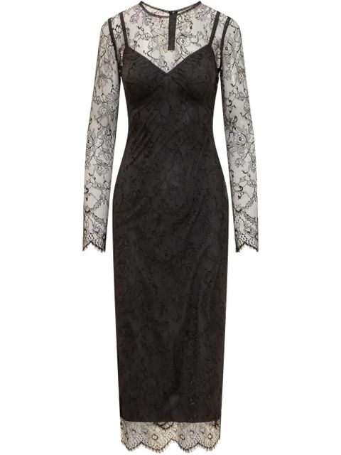 Dolce & Gabbana semi-sheer lace midi dress - Black - zdjęcie produktu nr 1