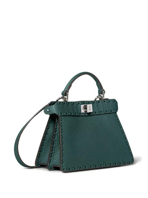 FENDI mini peekaboo stitch top handle tote bag - Green - zdjęcie produktu nr 2