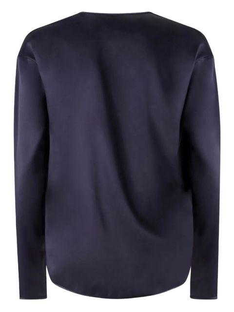 PINKO Frisella V-neck gathered blouse - Blue - zdjęcie produktu nr 2