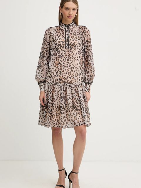 Fracomina sukienka kolor beżowy mini rozkloszowana FJ25WD1004W41201