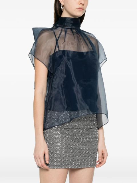 Simkhai mock-neck ribbon top - Blue