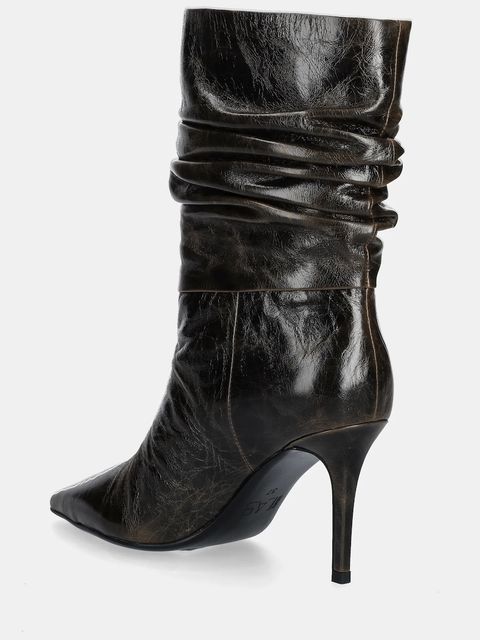 Answear.LAB botki skórzane kolor brązowy na szpilce