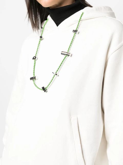 AMBUSH long-sleeve drawstring hoodie - White